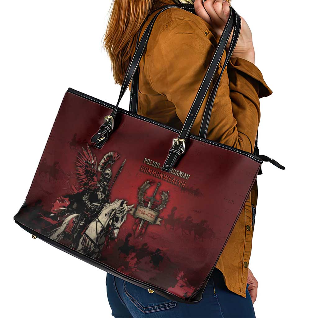 Polish Lithuanian Commonwealth Leather Tote Bag Winged Hussar Warrior Battle Of Vienna