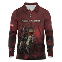 Polish Lithuanian Commonwealth Long Sleeve Polo Shirt Winged Hussar Warrior Battle Of Vienna