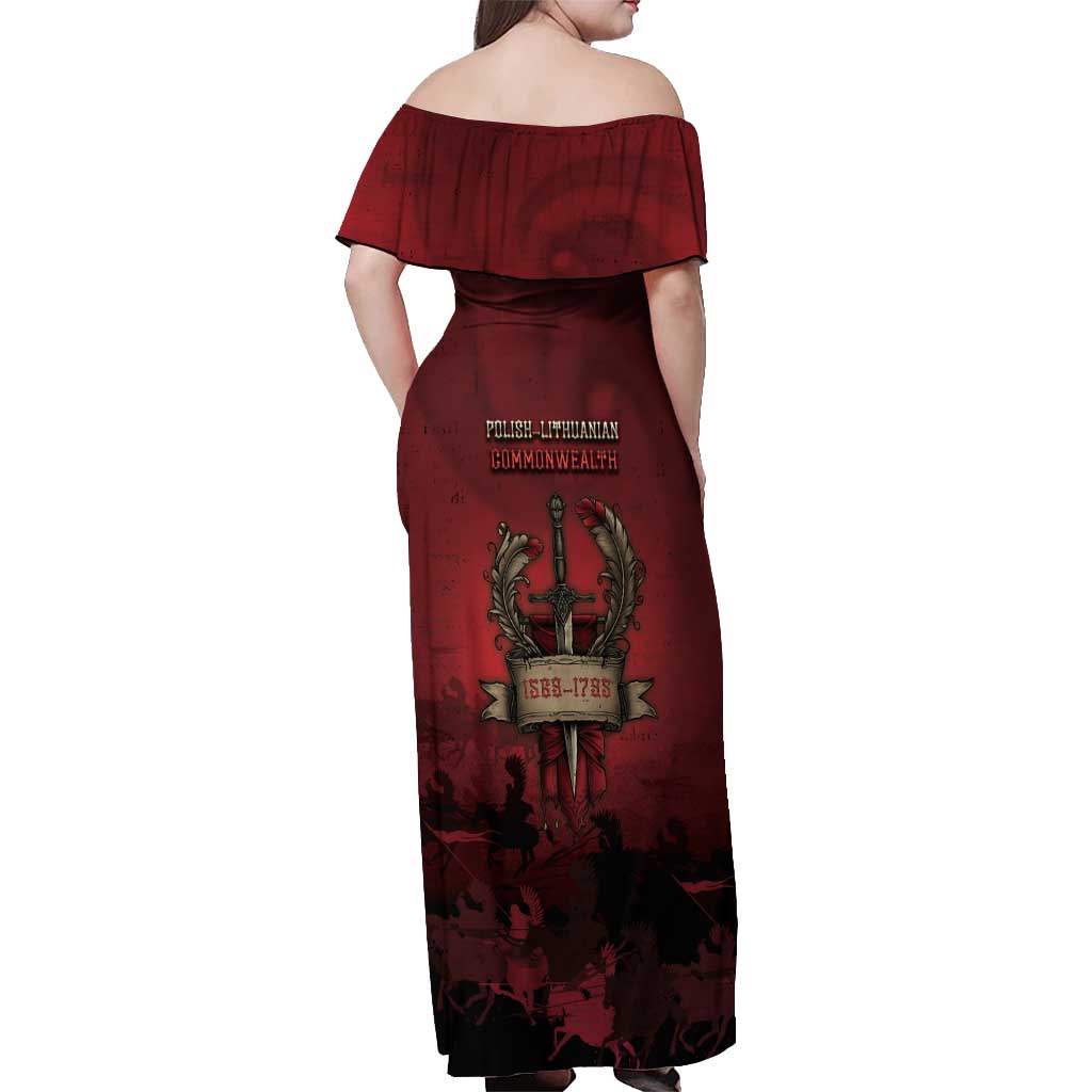 Polish Lithuanian Commonwealth Off Shoulder Maxi Dress Winged Hussar Warrior Battle Of Vienna