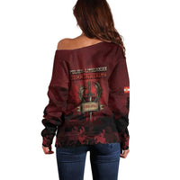 Polish Lithuanian Commonwealth Off Shoulder Sweater Winged Hussar Warrior Battle Of Vienna