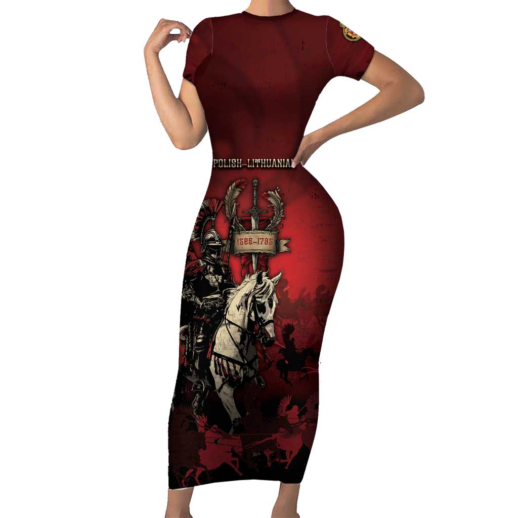 Polish Lithuanian Commonwealth Short Sleeve Bodycon Dress Winged Hussar Warrior Battle Of Vienna