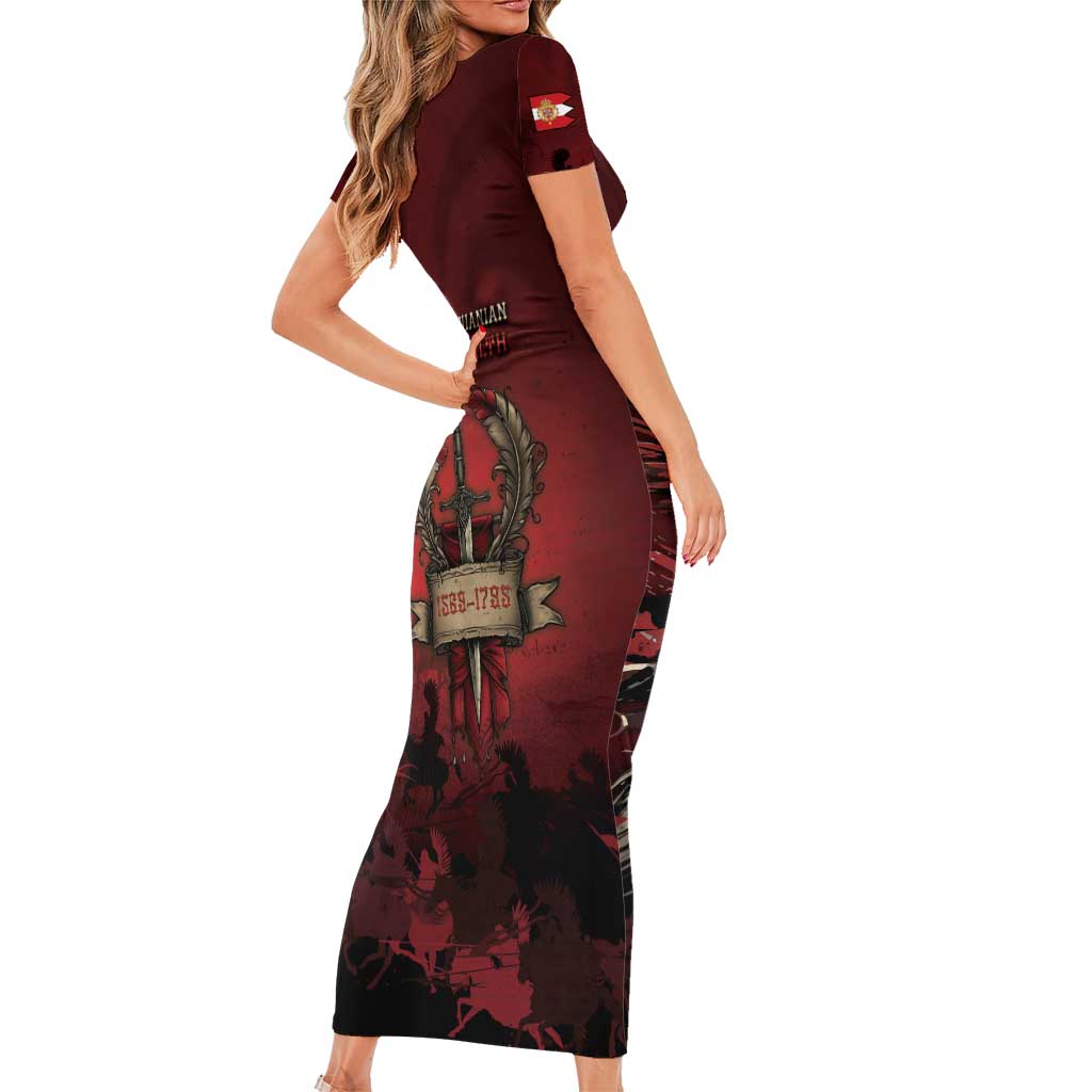 Polish Lithuanian Commonwealth Short Sleeve Bodycon Dress Winged Hussar Warrior Battle Of Vienna
