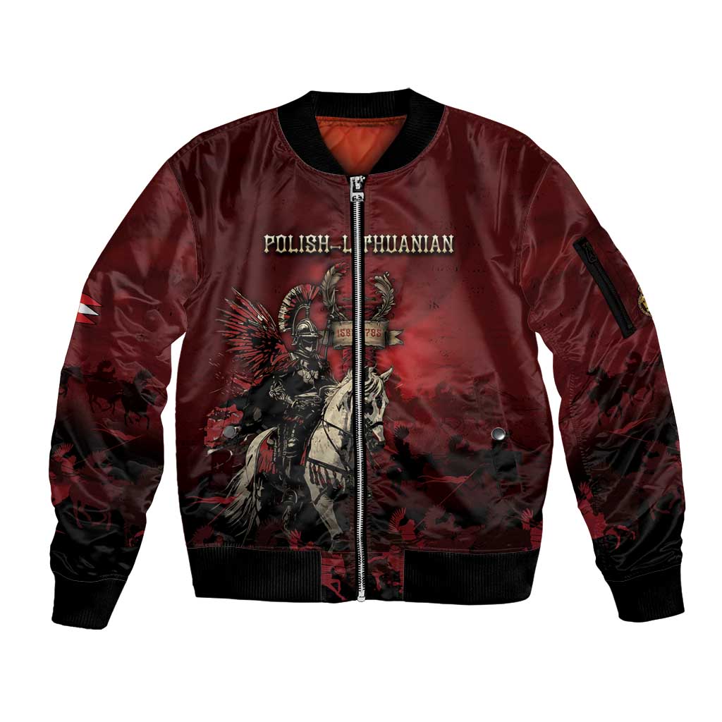 Polish Lithuanian Commonwealth Sleeve Zip Bomber Jacket Winged Hussar Warrior Battle Of Vienna