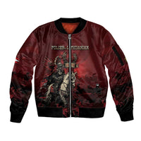 Polish Lithuanian Commonwealth Sleeve Zip Bomber Jacket Winged Hussar Warrior Battle Of Vienna