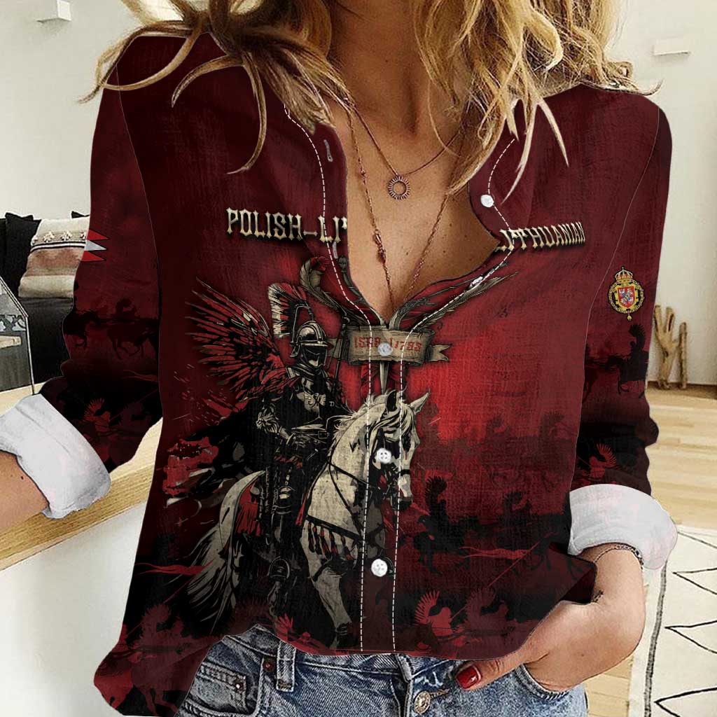 Polish Lithuanian Commonwealth Women Casual Shirt Winged Hussar Warrior Battle Of Vienna