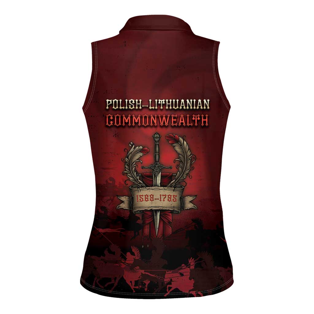 Polish Lithuanian Commonwealth Women Sleeveless Polo Shirt Winged Hussar Warrior Battle Of Vienna