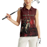 Polish Lithuanian Commonwealth Women Sleeveless Polo Shirt Winged Hussar Warrior Battle Of Vienna