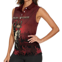 Polish Lithuanian Commonwealth Women Sleeveless Polo Shirt Winged Hussar Warrior Battle Of Vienna