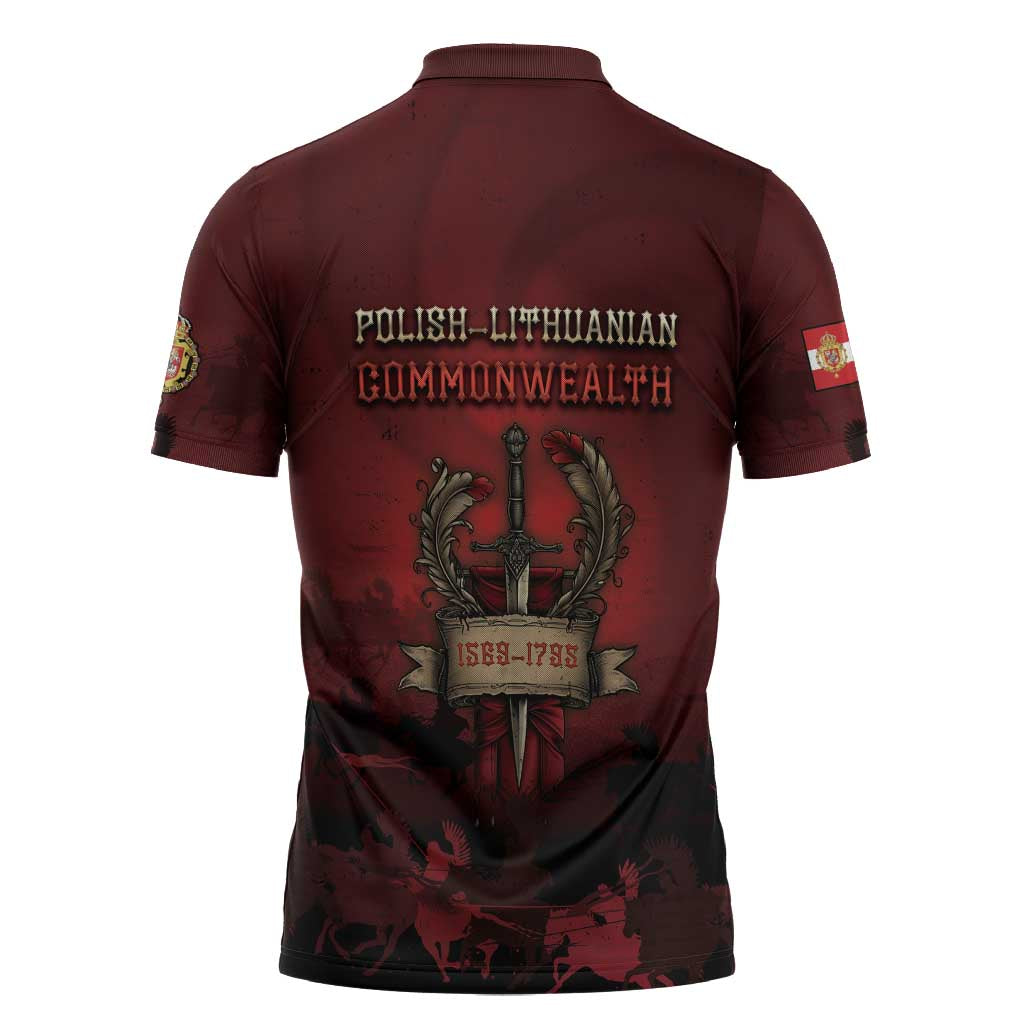 Polish Lithuanian Commonwealth Zipper Polo Shirt Winged Hussar Warrior Battle Of Vienna