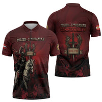 Polish Lithuanian Commonwealth Zipper Polo Shirt Winged Hussar Warrior Battle Of Vienna