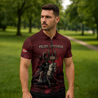Polish Lithuanian Commonwealth Zipper Polo Shirt Winged Hussar Warrior Battle Of Vienna