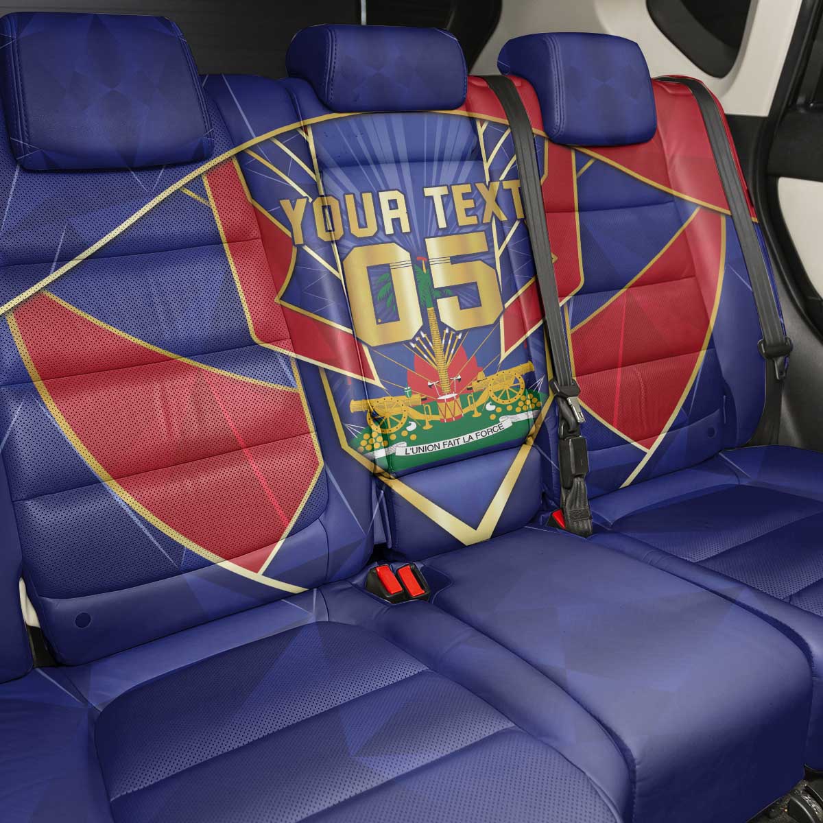 Custom Afro-Haitians Football Back Car Seat Cover Haitian Palm Tree Unique Style