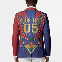 Custom Afro-Haitians Football Blazer Haitian Palm Tree Unique Style