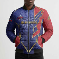 Custom Afro-Haitians Football Bomber Puffer Jacket Haitian Palm Tree Unique Style