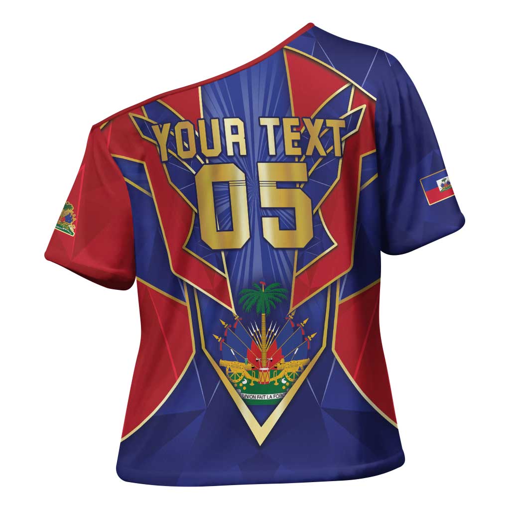 Custom Afro-Haitians Football Cross Shoulder Shirt Haitian Palm Tree Unique Style