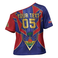 Custom Afro-Haitians Football Cross Shoulder Shirt Haitian Palm Tree Unique Style
