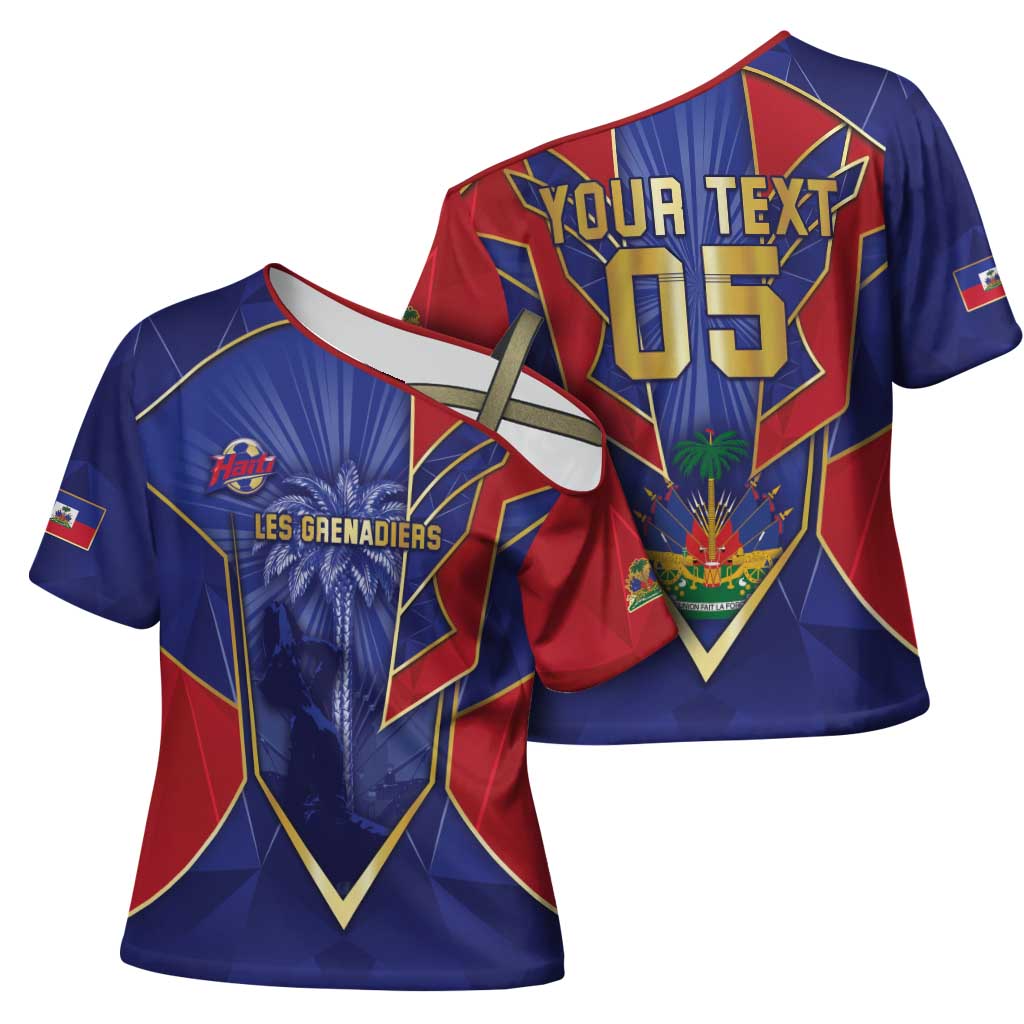 Custom Afro-Haitians Football Cross Shoulder Shirt Haitian Palm Tree Unique Style