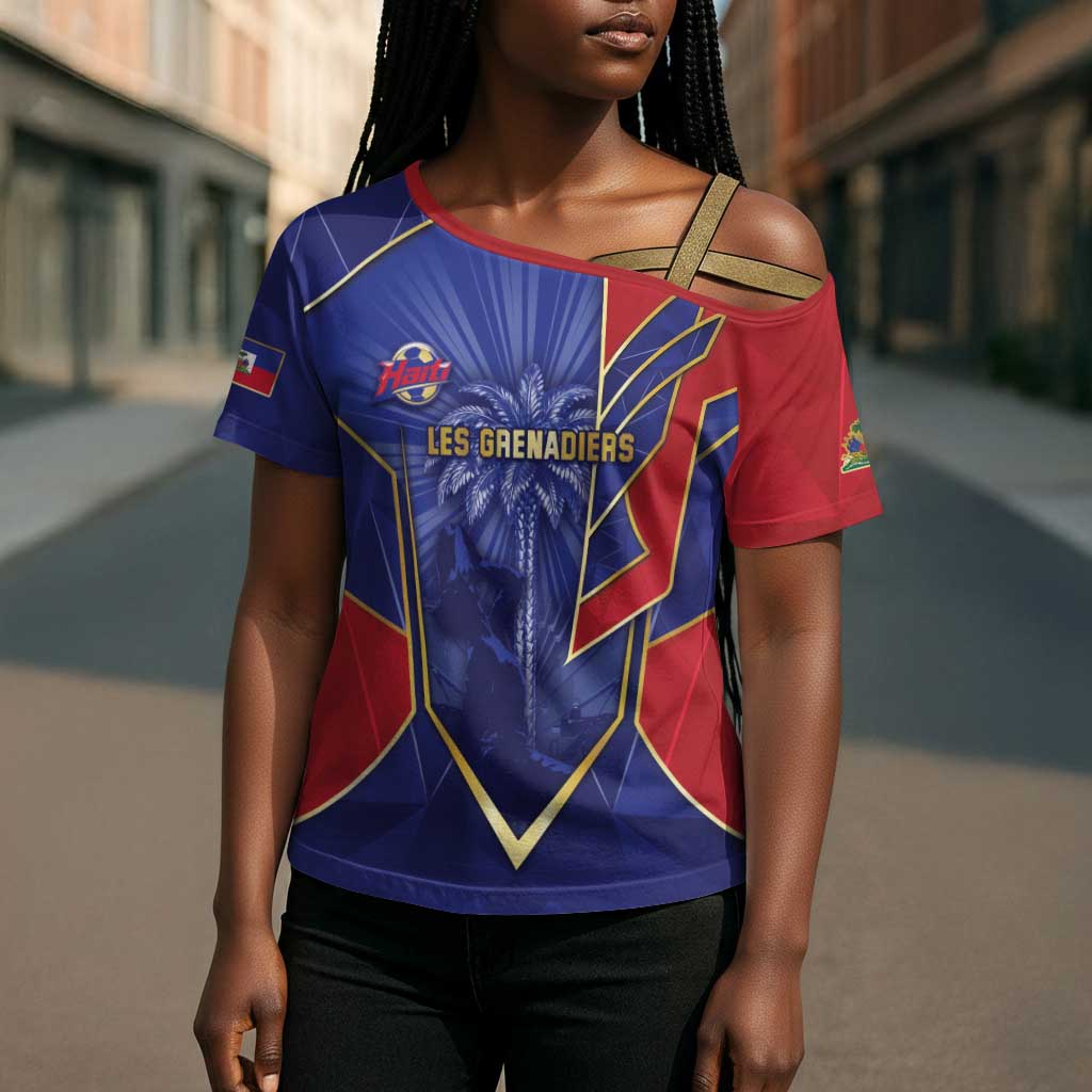 Custom Afro-Haitians Football Cross Shoulder Shirt Haitian Palm Tree Unique Style