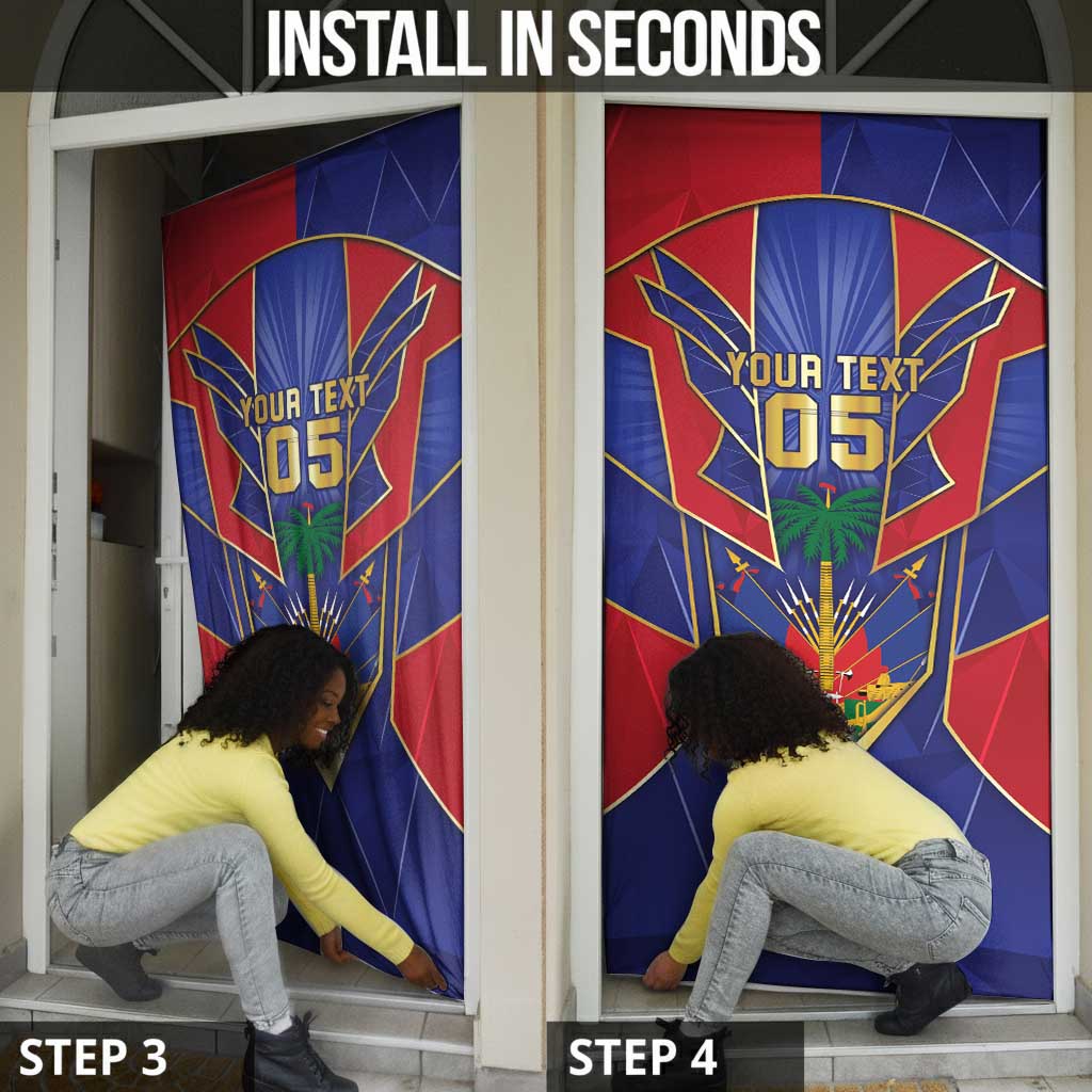 Custom Afro-Haitians Football Door Cover Haitian Palm Tree Unique Style
