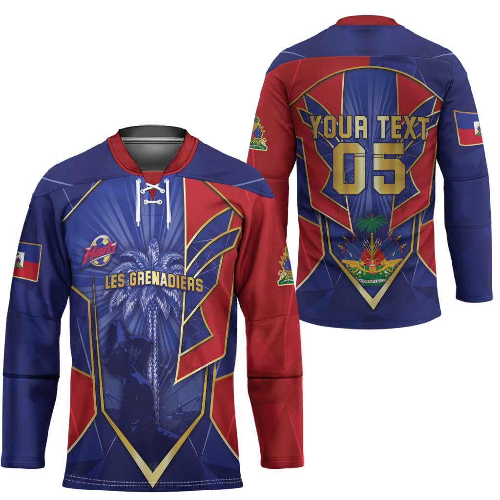 Custom Afro-Haitians Football Hockey Jersey Haitian Palm Tree Unique Style