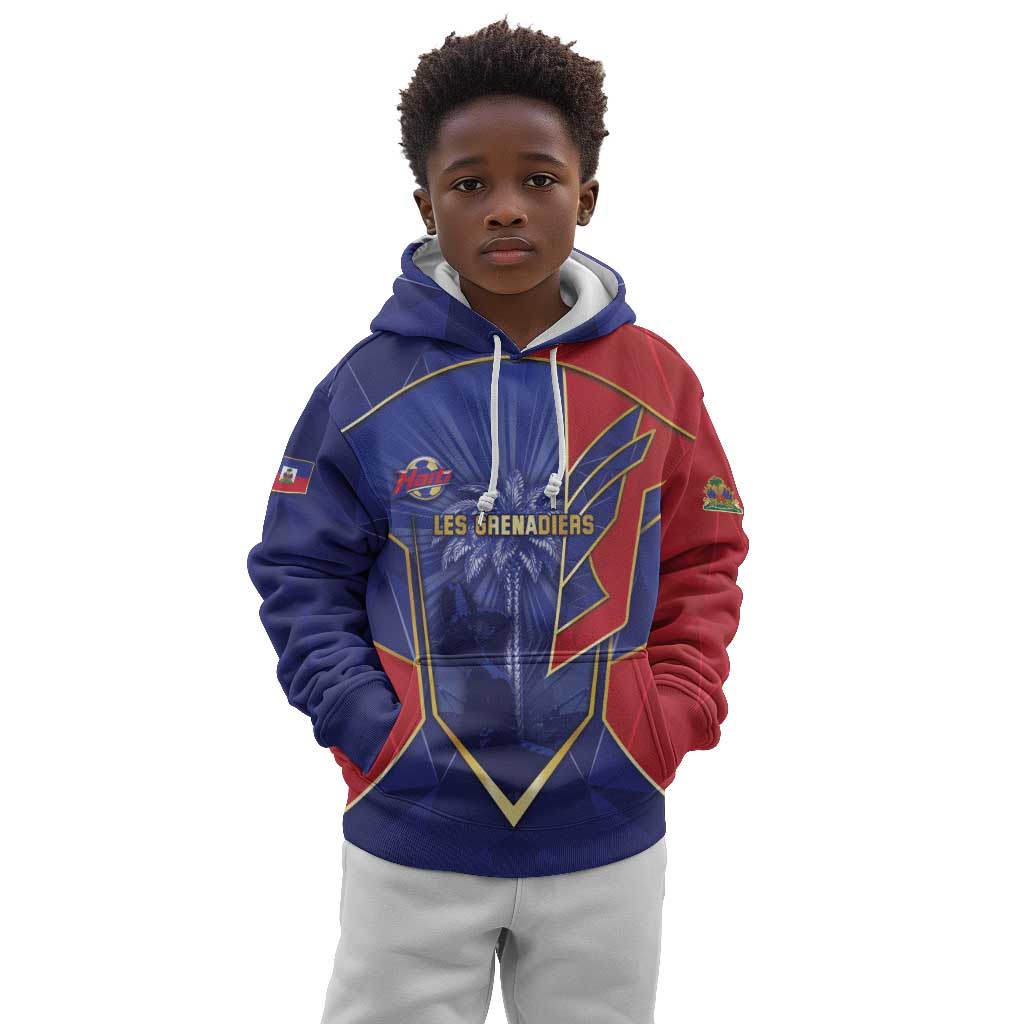 Custom Afro-Haitians Football Kid Hoodie Haitian Palm Tree Unique Style