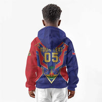 Custom Afro-Haitians Football Kid Hoodie Haitian Palm Tree Unique Style