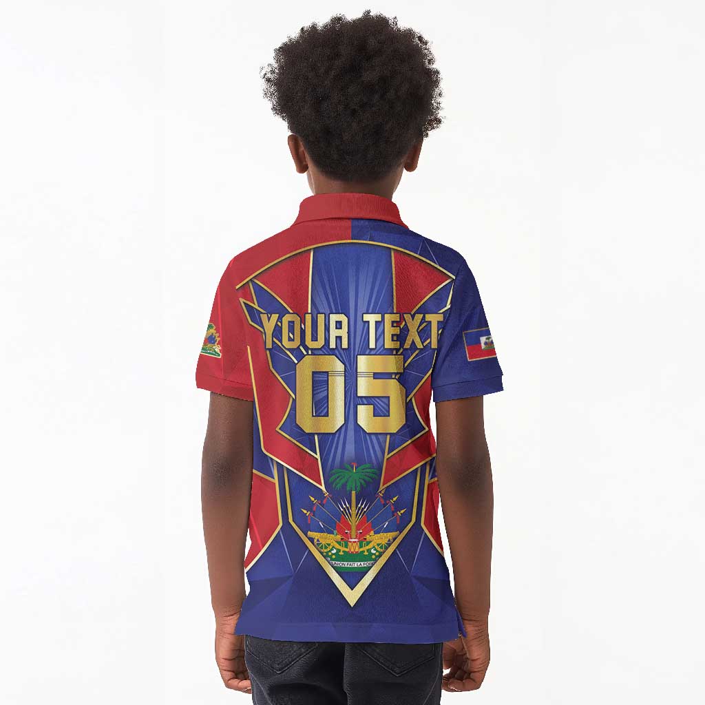 Custom Afro-Haitians Football Kid Polo Shirt Haitian Palm Tree Unique Style