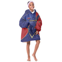 Custom Afro-Haitians Football Kid Wearable Blanket Hoodie Haitian Palm Tree Unique Style