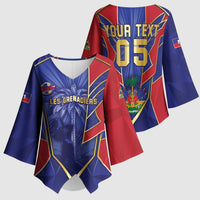 Custom Afro-Haitians Football Kimono Sleeve Blouse Haitian Palm Tree Unique Style