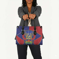 Custom Afro-Haitians Football Leather Bag Haitian Palm Tree Unique Style