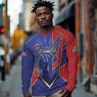 Custom Afro-Haitians Football Long Sleeve Shirt Haitian Palm Tree Unique Style