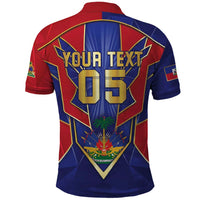 Custom Afro-Haitians Football Polo Shirt Haitian Palm Tree Unique Style