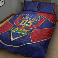 Custom Afro-Haitians Football Quilt Bed Set Haitian Palm Tree Unique Style
