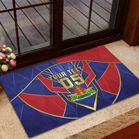 Custom Afro-Haitians Football Rubber Doormat Haitian Palm Tree Unique Style