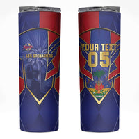 Custom Afro-Haitians Football Skinny Tumbler Haitian Palm Tree Unique Style