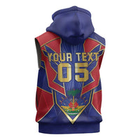 Custom Afro-Haitians Football Sleeveless Hoodie Haitian Palm Tree Unique Style