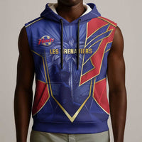 Custom Afro-Haitians Football Sleeveless Hoodie Haitian Palm Tree Unique Style