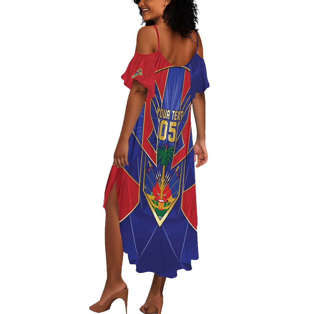 Custom Afro-Haitians Football Summer Maxi Dress Haitian Palm Tree Unique Style