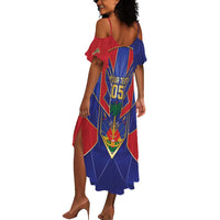 Custom Afro-Haitians Football Summer Maxi Dress Haitian Palm Tree Unique Style