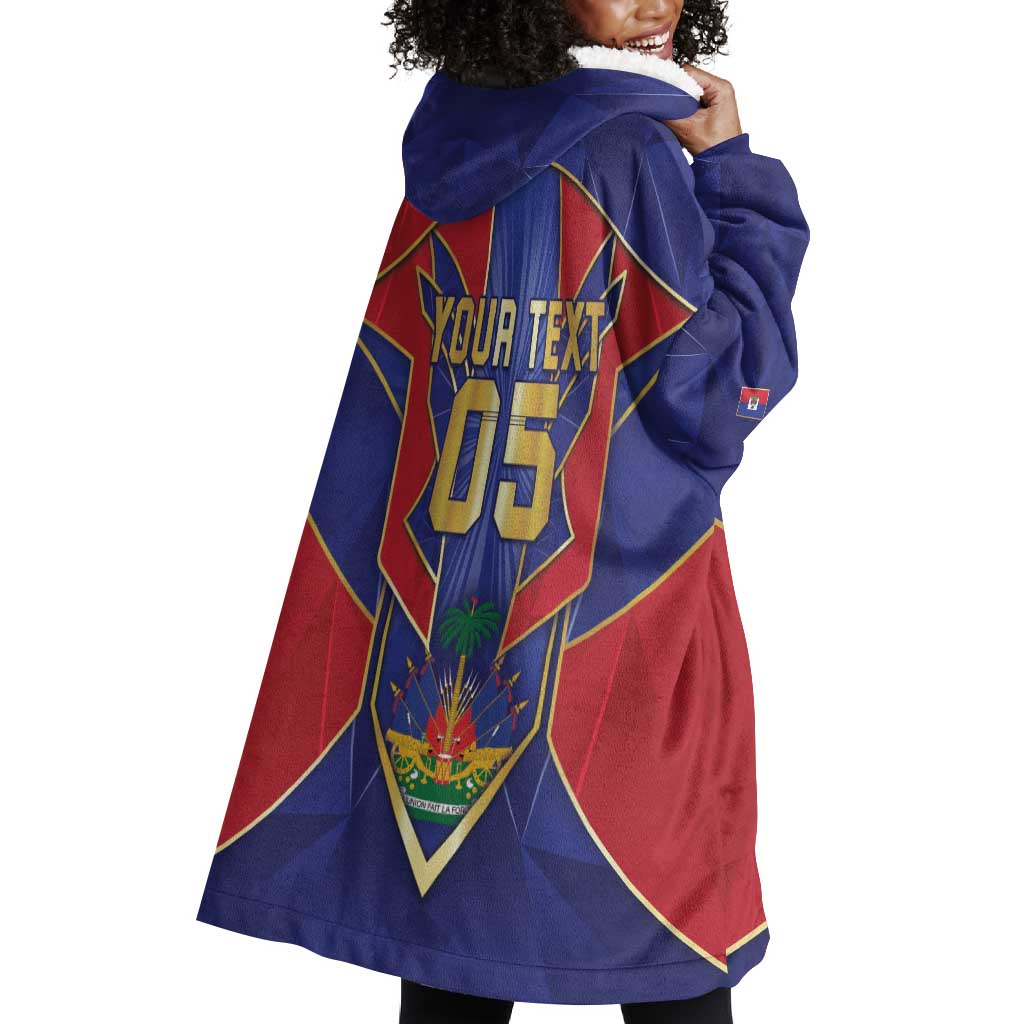 Custom Afro-Haitians Football Wearable Blanket Hoodie Haitian Palm Tree Unique Style