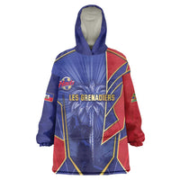 Custom Afro-Haitians Football Wearable Blanket Hoodie Haitian Palm Tree Unique Style