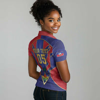 Custom Afro-Haitians Football Women Polo Shirt Haitian Palm Tree Unique Style