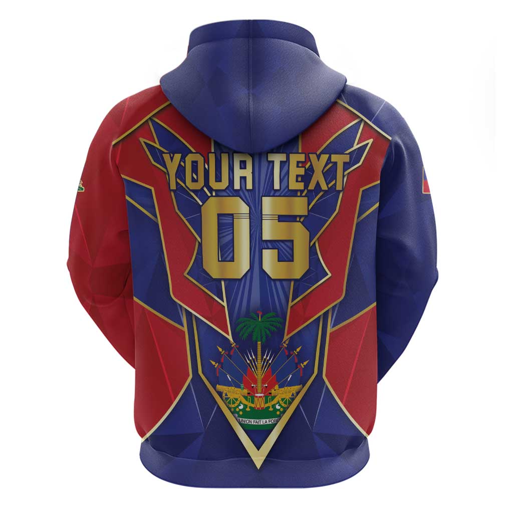Custom Afro-Haitians Football Zip Hoodie Haitian Palm Tree Unique Style