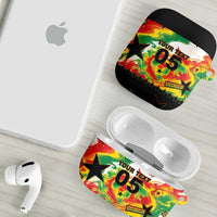 Custom Ghana Football AirPods Case African Pride Flag Colors Flame