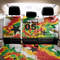 Custom Ghana Football Back Car Seat Cover African Pride Flag Colors Flame
