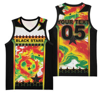 Custom Ghana Football Basketball Jersey African Pride Flag Colors Flame