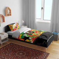 Custom Ghana Football Bedding Set African Pride Flag Colors Flame