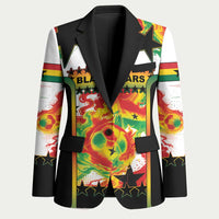 Custom Ghana Football Blazer African Pride Flag Colors Flame