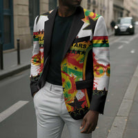 Custom Ghana Football Blazer African Pride Flag Colors Flame