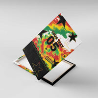 Custom Ghana Football Canvas Wall Art African Pride Flag Colors Flame